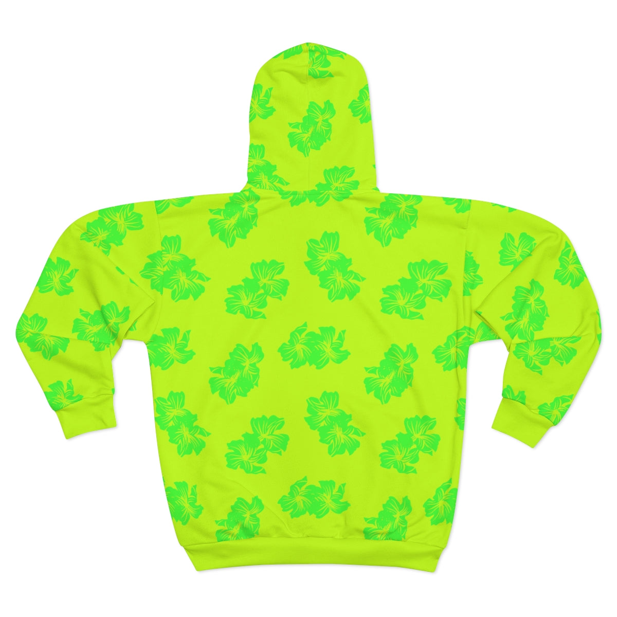 Neon Green Hawaiian Golfn Lifestyle Zipper Hoodie
