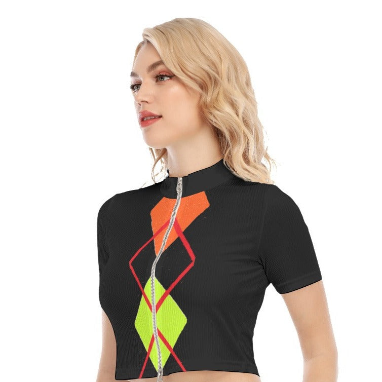 Eagle Or Die Zipper Crop Golf Top