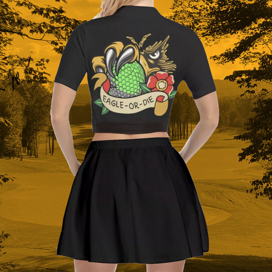 Eagle Or Die Zipper Crop Golf Top