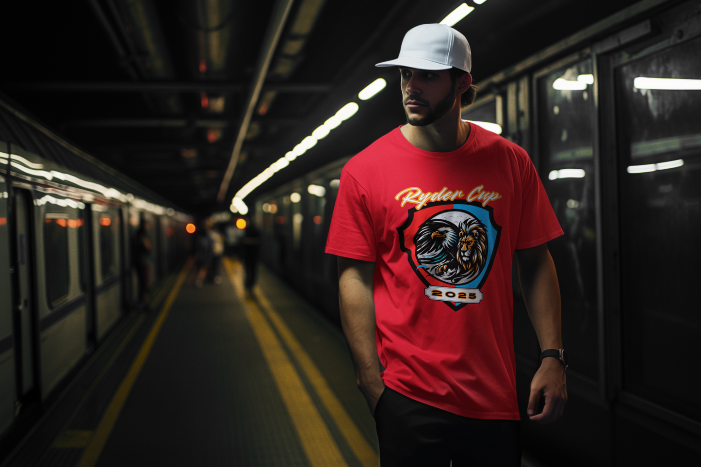 Ryder Cup T-Shirt – Bold Eagle vs Lion Golf Graphic Tee, USA vs Europe Golf Shirt
