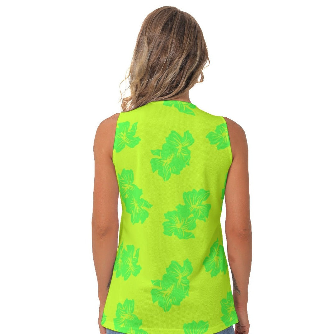 Neon Green Hawaiian Golf Tank Top